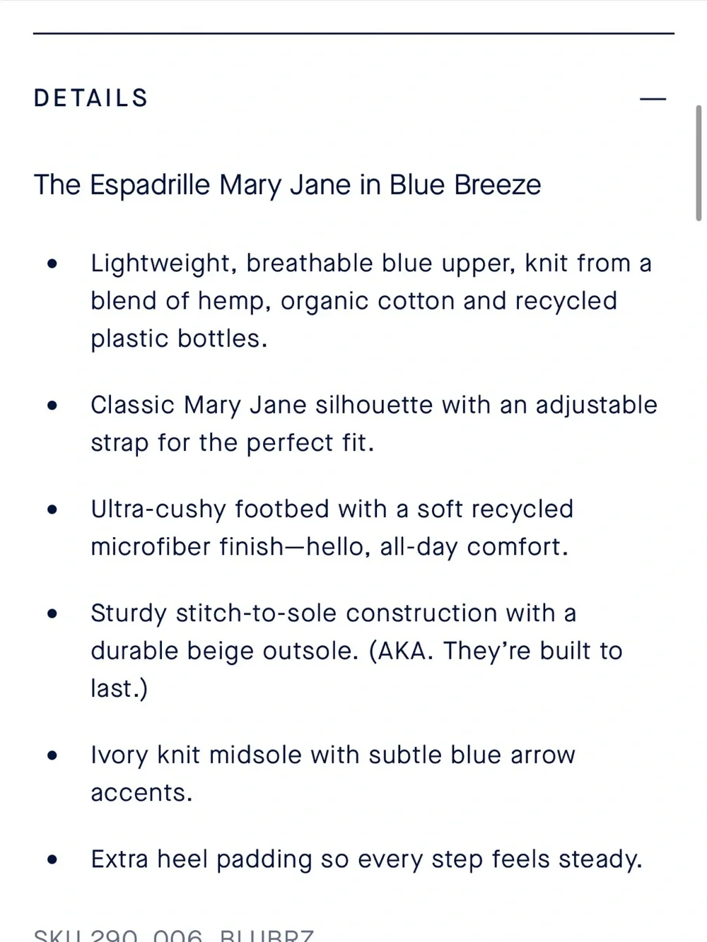 Rothy's The Espadrille Mary Jane - Blue